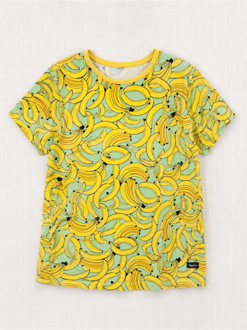 Villervalla Organic Cotton Banana Print T-Shirt Yellow Mint Size L